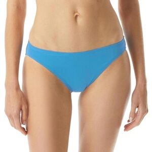 Michael Kors‎ Logo Solid Clean Hipster Bikini Bottoms Cyan Blue Size Large NWT